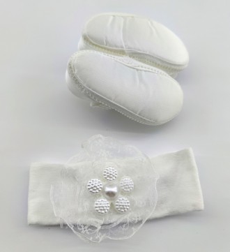 
Нарядная обувь пинетки и повязка для девочки. Сделаны из натуральной ткани укра. . фото 4