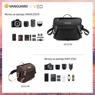 Наплічна сумка Vanguard VEO GO 24M для CSC камер, гібридних камер зі змінною опт. . фото 13