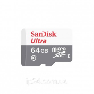 Карта пам'яті SDXC 64GB UHS-I SDSQUNR-064G-GN3MA з адаптером.
	Бренд: SanDisk 
	. . фото 2