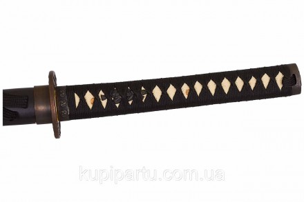 Японський меч виконаний у строгому стриманому стилі, класичному чорному кольорі.. . фото 3