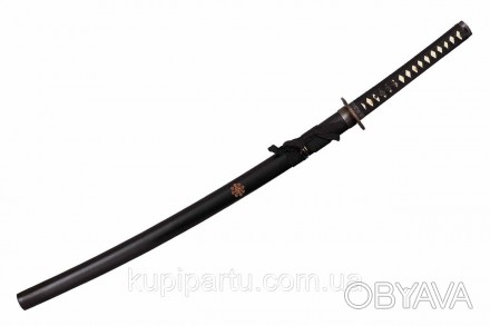 Японський меч виконаний у строгому стриманому стилі, класичному чорному кольорі.. . фото 1