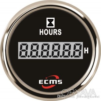 Счетчик моточасов ECMS CLH2-BS-HS 52мм черный 801-00056 СЕРИЯ ЭКОНОМ. . фото 1