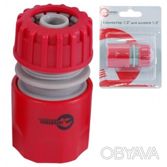 Конектор 1/2" для шланга 1/2" INTERTOOL GE-1016 виготовлений з високоякісного пл. . фото 1