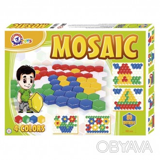Мозаика - любимая игра детства. Состоит из игрового поля и 80-и цветных элементо. . фото 1