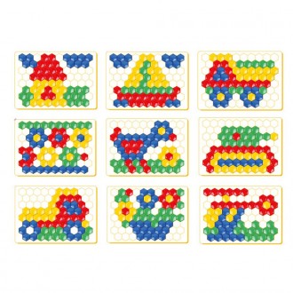 Мозаика - любимая детская игра. Состоит из игрового поля и 127-и цветных элемент. . фото 4