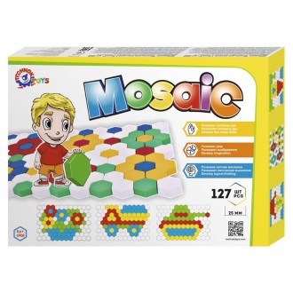 Мозаика - любимая детская игра. Состоит из игрового поля и 127-и цветных элемент. . фото 2