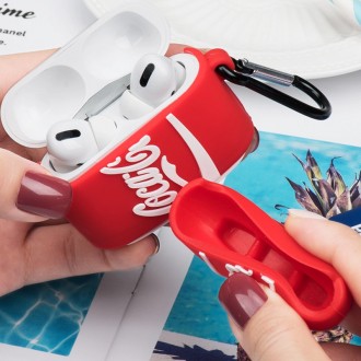  Силіконовий чохол Alitek для навушників Apple AirPods Coca Cola + карабін 
 
 Д. . фото 3