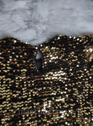 Детское платье Zara для девочки черное с золотом с пайетками 
Состояние: б/у, в . . фото 7