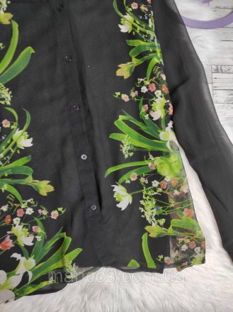 Женская рубашка George черная с цветочным принтом прозрачная
Состояние: б/у, в о. . фото 4