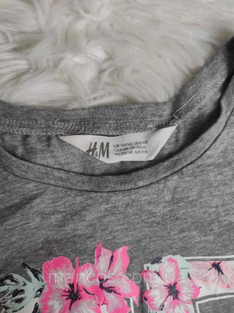 Детская футболка H&M майка на девочку серая с надписью
Состояние: б/у, в отлично. . фото 4