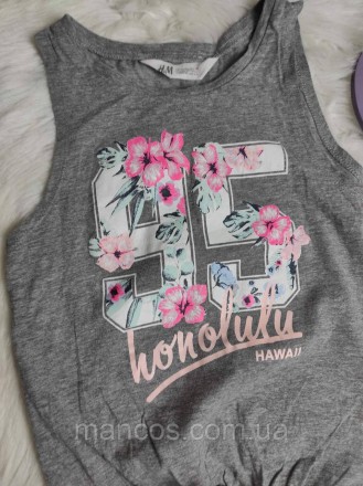 Детская футболка H&M майка на девочку серая с надписью
Состояние: б/у, в отлично. . фото 3