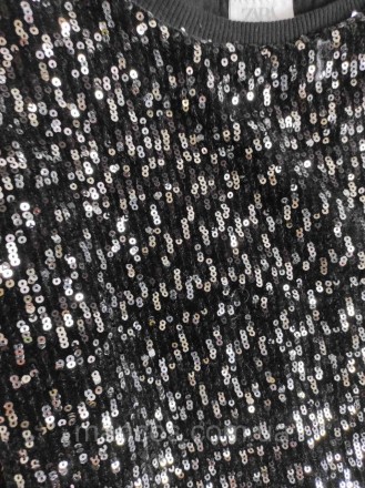 Детский свитшот Zara для девочки черный с пайетками 
Состояние: б/у, в отличном . . фото 4