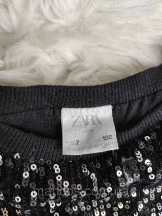 Детский свитшот Zara для девочки черный с пайетками 
Состояние: б/у, в отличном . . фото 5