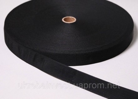 Стрічка ремінна 3,8см 100м чорна 38200. Харків. фото 1 Стрічка ремінна 3,8см 100м чорна 38200. Харків. фото 1