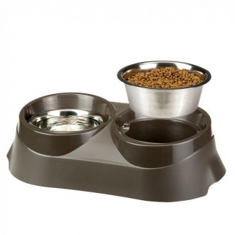  Duo Feed - кормушка для собак с двумя мисками для воды и корма, гигиеничная и б. . фото 4