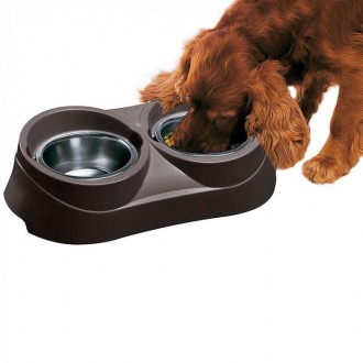  Duo Feed - кормушка для собак с двумя мисками для воды и корма, гигиеничная и б. . фото 3