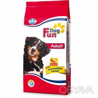 Повнораціонний сухий корм Фарміна Фан Дог для дорослих собак з куркою 20 кгСухий. . фото 1