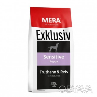 MERA Exklusiv Sensitive Junior Turkey & Rice — корм для юніорів з чутливим травл. . фото 1
