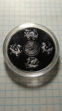 Колекційна посрібнена монета із зображенням фенікса. Монета нова. Капсула не від. . фото 3