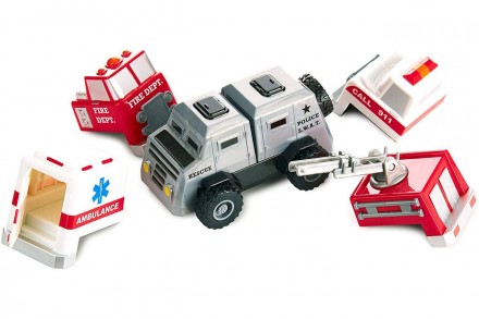 
Детский магнитный конструктор Popular Playthings Build-a-Truck серии Fire and R. . фото 7