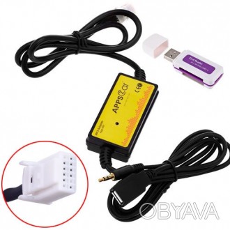 USB AUX MP3 адаптер для магнитолы 6+6пин Toyota Lexus Apps2Car WT-USB01Адаптер A. . фото 1
