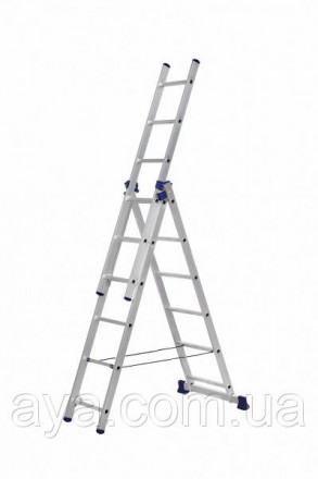
Алюминиевая трехсекционная универсальная лестница может использоваться как разд. . фото 11
