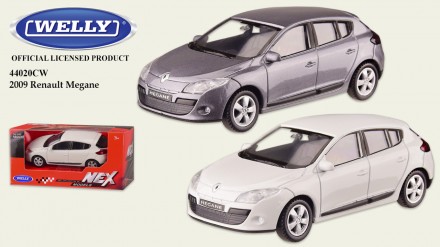 Машина метал 44020CW (72шт/3) "WELLY"1:43 RENAULT MEGANE,2 цвета,в кор.13*6*5,5с. Харків. фото 1 Машина метал 44020CW (72шт/3) "WELLY"1:43 RENAULT MEGANE,2 цвета,в кор.13*6*5,5с. Харків. фото 1