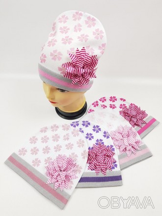  Дитячі польські демісезонні вязані шапки для дівчат, р.48-50, ANPA
	Розмір: 48-. . фото 1