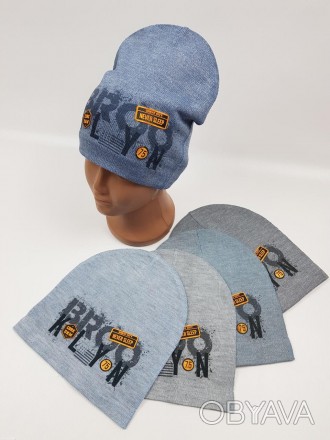  Дитячі польські демісезонні вязані шапки для хлопців, р.48-50, ANPA
	Розмір: 48. . фото 1