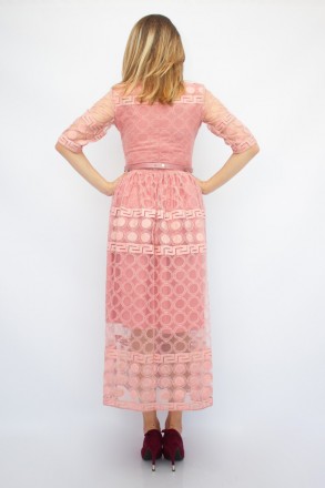 
Стильное женское платье Ons Line, производство Турция. Платье розового цвета. К. . фото 5