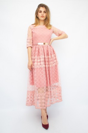 
Стильное женское платье Ons Line, производство Турция. Платье розового цвета. К. . фото 2