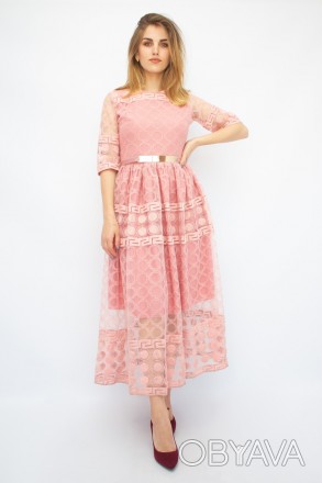 
Стильное женское платье Ons Line, производство Турция. Платье розового цвета. К. . фото 1