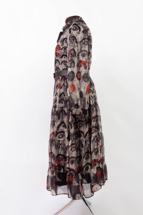
Оригинальное платье Ladyform серого цвета с абстрактным принтом, производство Т. . фото 3