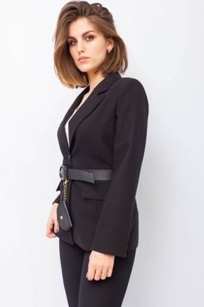 
Классический пиджак Vivento черного цвета. Пиджак приталенный, воротник отложно. . фото 4