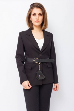 
Классический пиджак Vivento черного цвета. Пиджак приталенный, воротник отложно. . фото 2