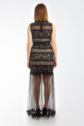 
Оригинальное платье Bodyform черного цвета с бежевой подкладкой, производство Т. . фото 5