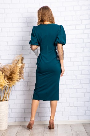 
Стильное платье производство Турция. Платье зеленого цвета. Крой приталенный, д. . фото 4