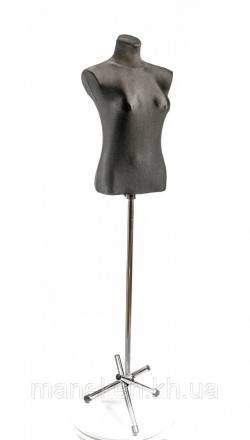  
Жіночий Торс об'ємний пластмасовий в чорному тканинному чохлі Маша на тринозі.. . фото 3