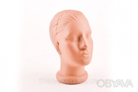 Манекен об'ємний голова жіноча.
Матеріал - високоякісний гіпоалергенний пластмас. . фото 1