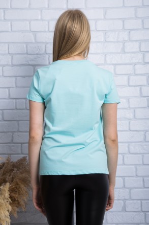 
Оригинальная женская футболка голубого цвета, производство Турция. Футболка при. . фото 4