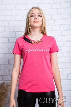 
Оригинальная женская футболка малинового цвета, производство Турция. Футболка п. . фото 1