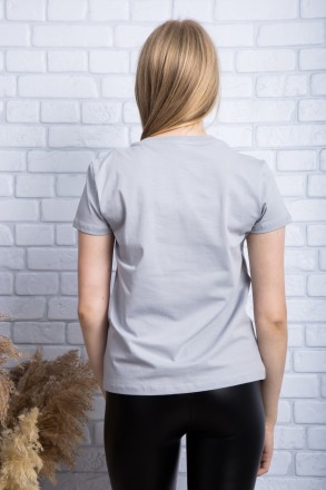 
Оригинальная женская футболка серого цвета, производство Турция. Футболка прита. . фото 3