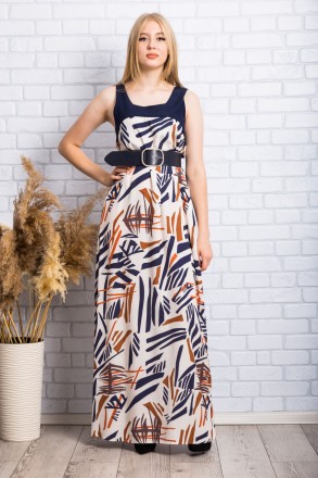 
Летнее платье сарафан производство Турция. Крой прямой, длина длинная, юбка рас. . фото 2