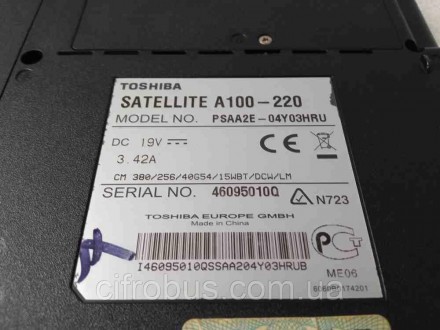 Toshiba Satellite A100-220 (15.4"/1280х800/Intel Celeron M 1.6MHz/RAM 1GB/HDD 16. . фото 7