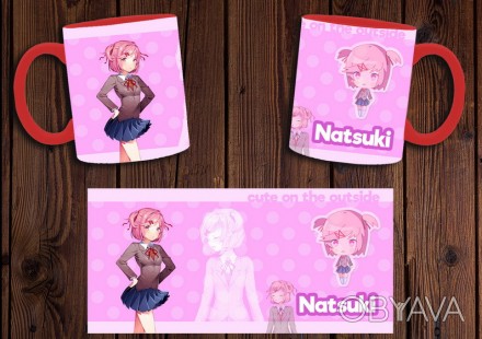 Чашка с принтом Doki Doki Literature Club! непременно понравится поклонникам ани. . фото 1