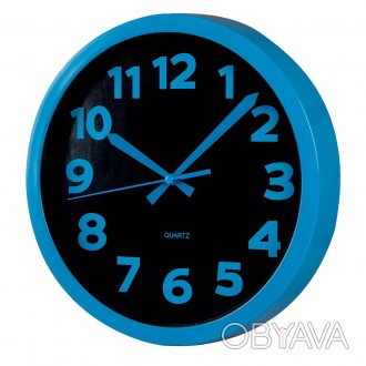 Настенные часы Technoline WT7420 Blue с яркими голубым корпусом, цифрами и стрел. . фото 1