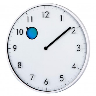 Довольно необычная модель настенных часов Technoline WT7630 White вместо часовой. . фото 5