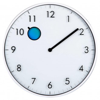 Довольно необычная модель настенных часов Technoline WT7630 White вместо часовой. . фото 3