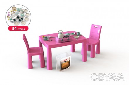 Кухня дитяча РОЗ. (34 предмети, стіл та 2 стільця) Фламинго /1/ 
 
Отправка данн. . фото 1