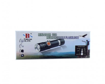  Тактический фонарик на аккумуляторе USB Police BL-616-T6 Police BL-616-T6— свет. . фото 5